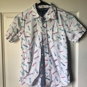 Boys skateboard detailed button down